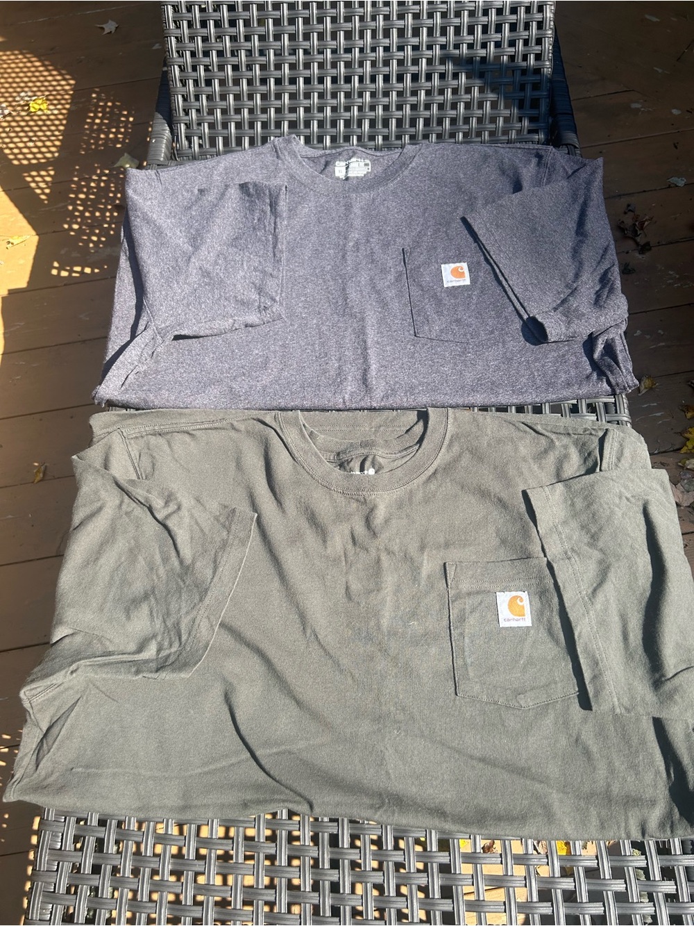 Carhartt Men’s loose fit Short Sleeve Pocket Tees - Charcoal & Olive XL Tall
